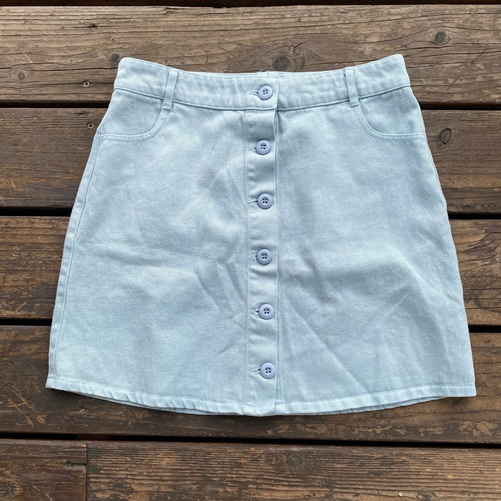 Jungmaven hemp cotton button front skirt